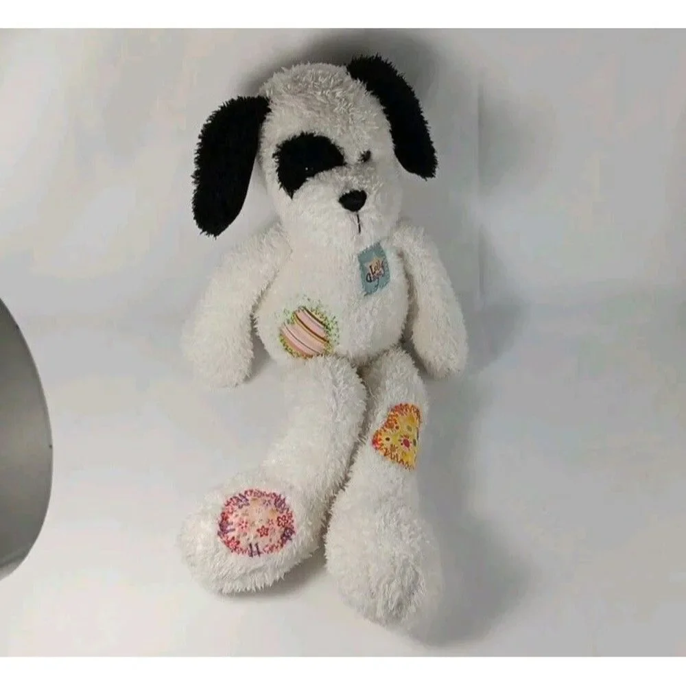 Aurora Plush Dog Puppy Lolly Gagz White w/ Patches Floppy Long Legs Lovey Pup